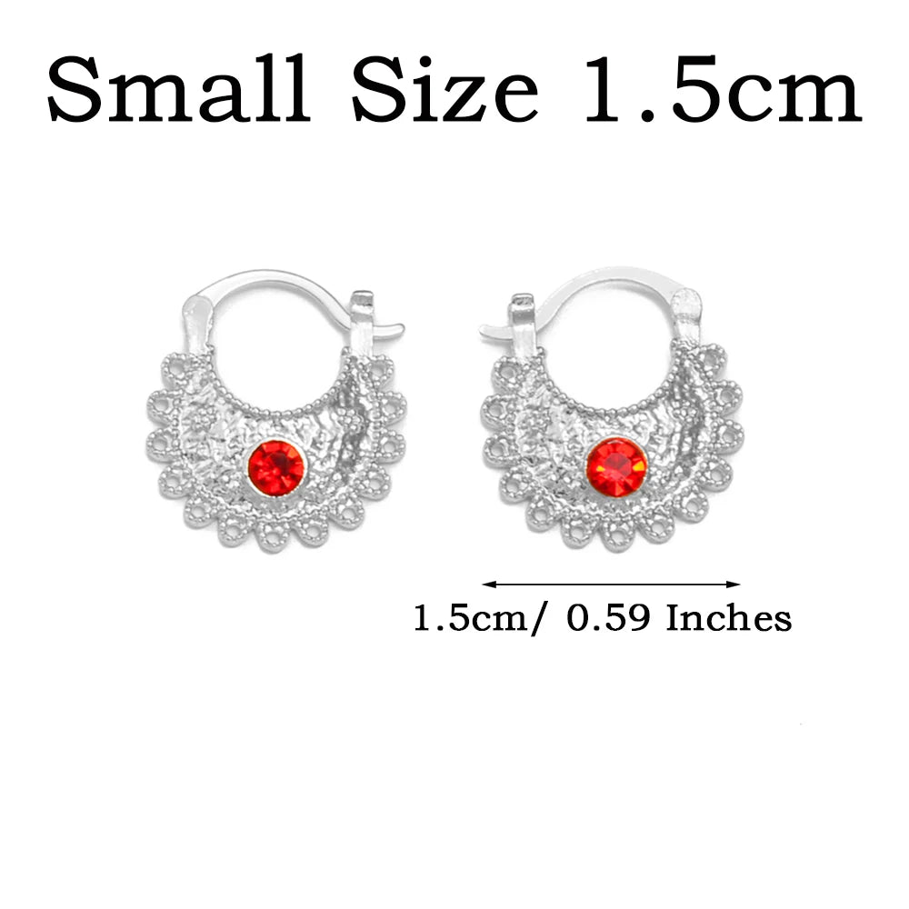Small Stud Earrings With Rhinestone Ethiopian Eritrean African Jewelry Women