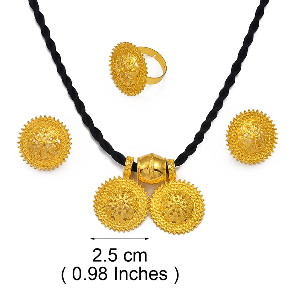 Ethiopian Necklaces Earrings Ring Eritrea African Traditional Wedding Accessories Jewelry Habesha