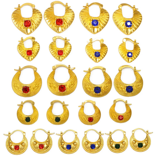 Ethiopian Stud Earrings For Women  Eritrean Jewelry African With Rhinestone Christmas