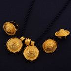 Ethiopian set Jewelry Pendant Rope Earring Ring Gold Color Eritrea Africa Wedding Engagement sets Habesha