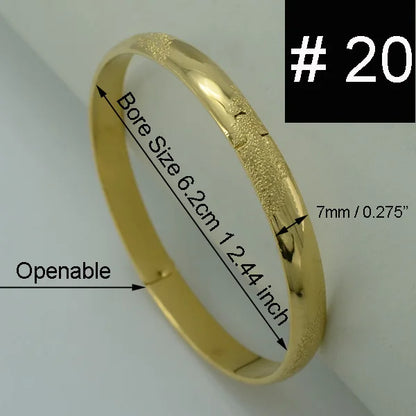 Bangle Jewelry Gold Plated Ethiopian Bracelet Openable for Women African Wedding