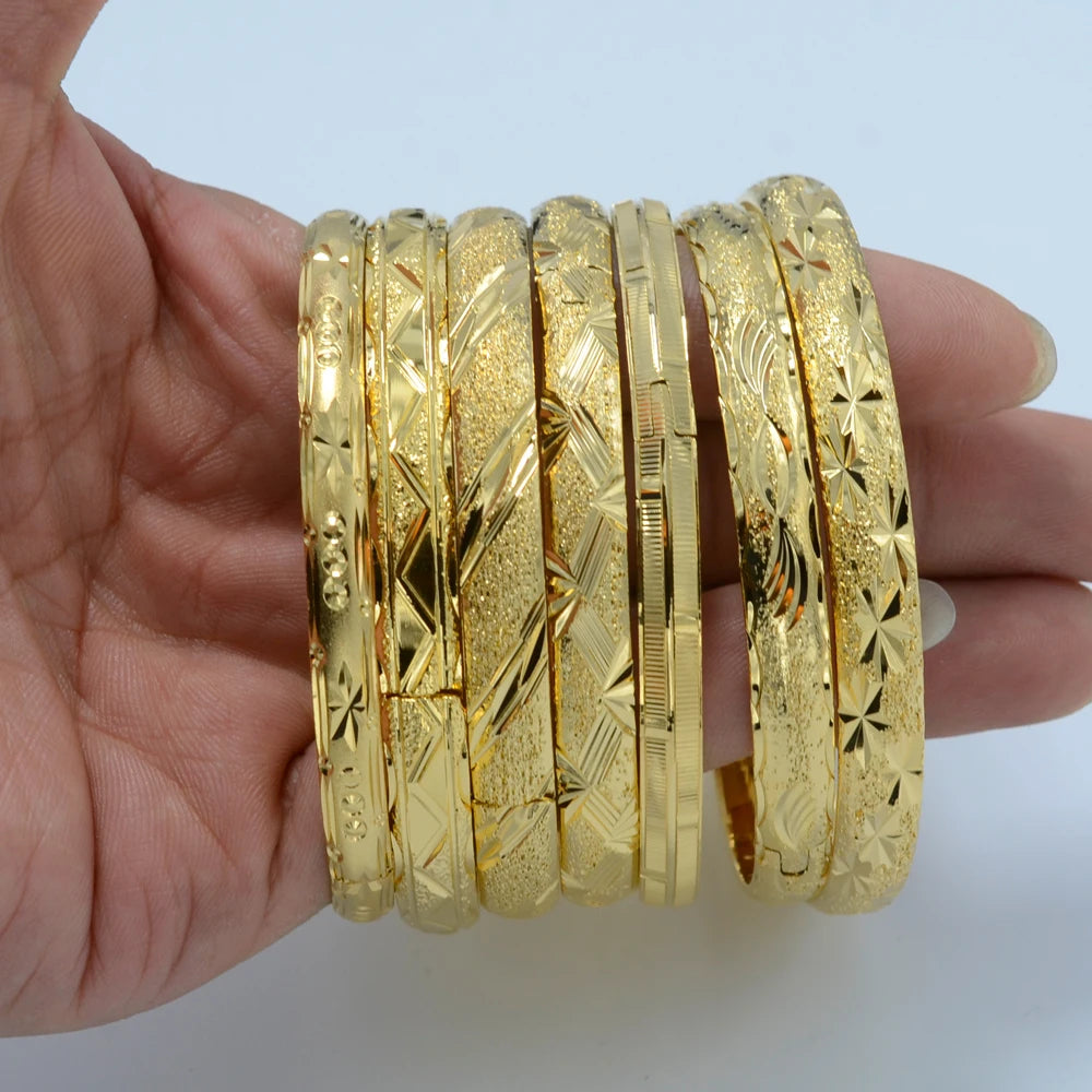 Bangle Jewelry Gold Plated Ethiopian Bracelet Openable for Women African Wedding