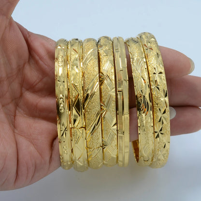 Bangle Jewelry Gold Plated Ethiopian Bracelet Openable for Women African Wedding