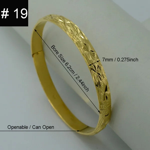 Bangle Jewelry Gold Plated Ethiopian Bracelet Openable for Women African Wedding