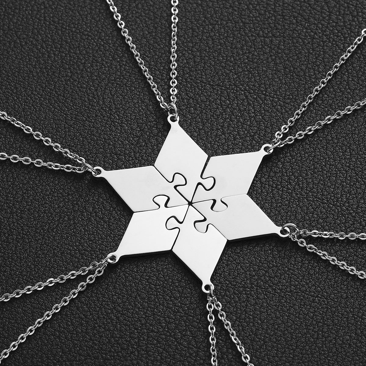 Titanium steel detachable star puzzle necklace &keychain Multi-Person friendship jewelry Custom Engravable