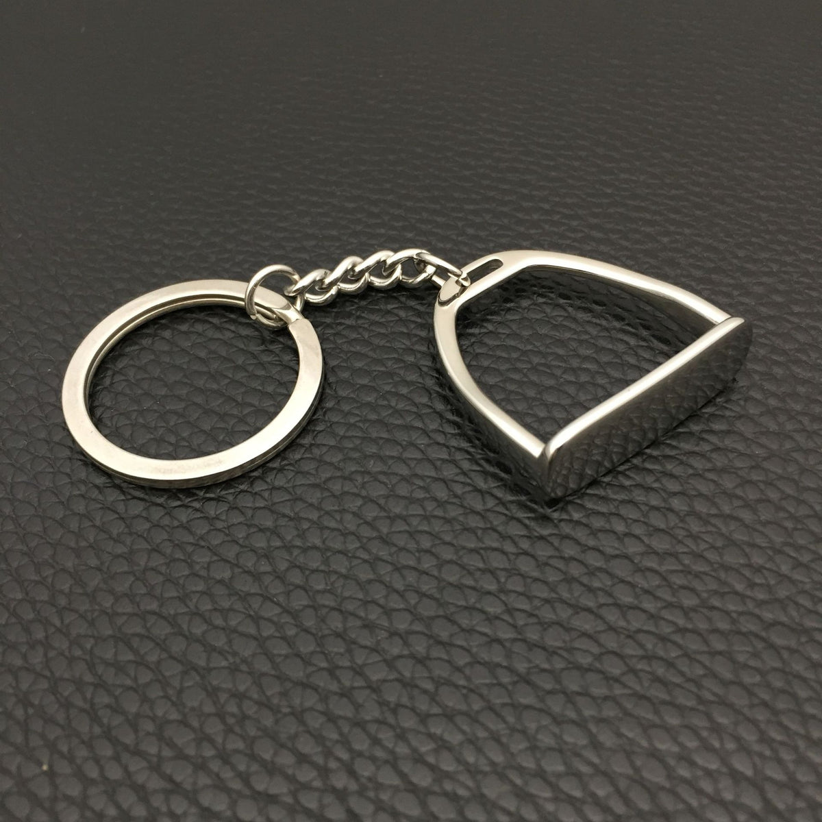Stainless steel seirrup charm keychain gift for equestian fans custom laser engraved for text&organization logo