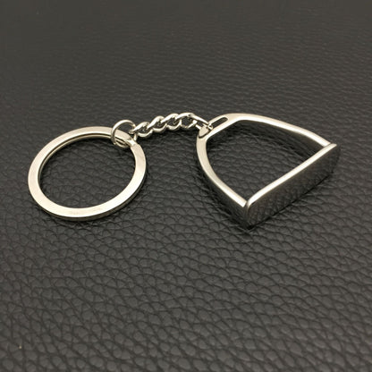 Stainless steel seirrup charm keychain gift for equestian fans custom laser engraved for text&organization logo