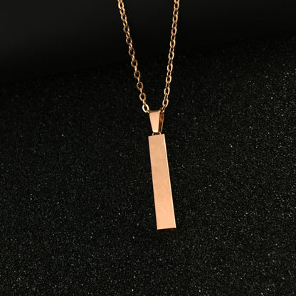 Stainless steel polished surface cubic column pendant necklace