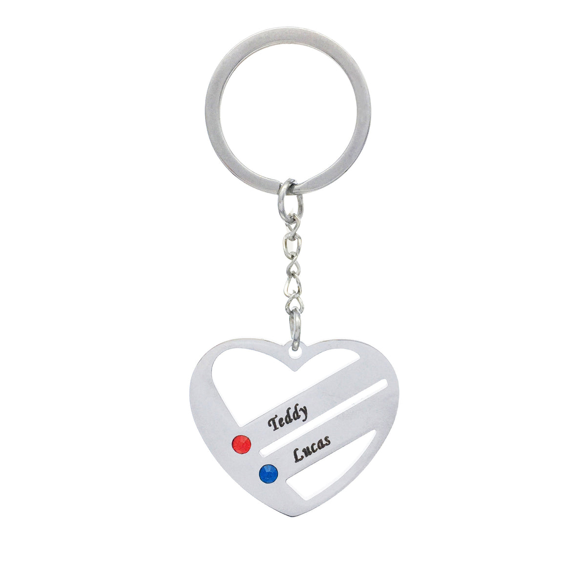 Heart cutout couple stainless steel keychain perfect gift
