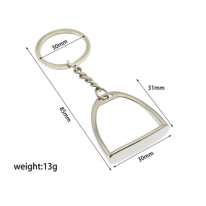 Stainless steel seirrup charm keychain gift for equestian fans custom laser engraved for text&organization logo