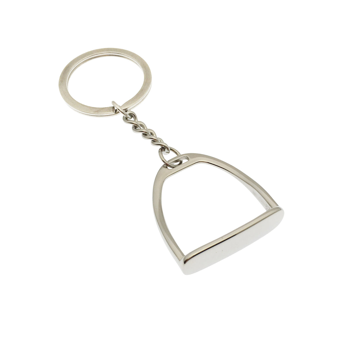 Stainless steel seirrup charm keychain gift for equestian fans custom laser engraved for text&organization logo