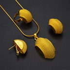 Ethiopian Wedding Jewelry Sets Gold Color Necklaces Earrings Ring Eritrea African Engagement Ornaments