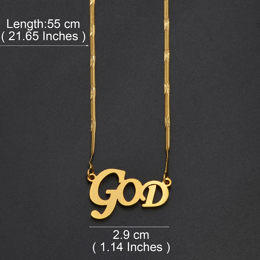 Ethiopian Eritrean Pendant Necklaces For Women  Gold Color African Jewelry God Chains