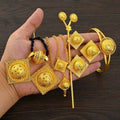 NEW African Wedding Sets Ethiopian Necklaces Earrings Bracelet Ring Hairpin for Women Bridal Engaged Jewelry