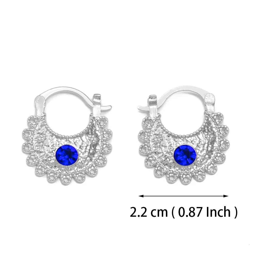 Small Stud Earrings With Rhinestone Ethiopian Eritrean African Jewelry Women
