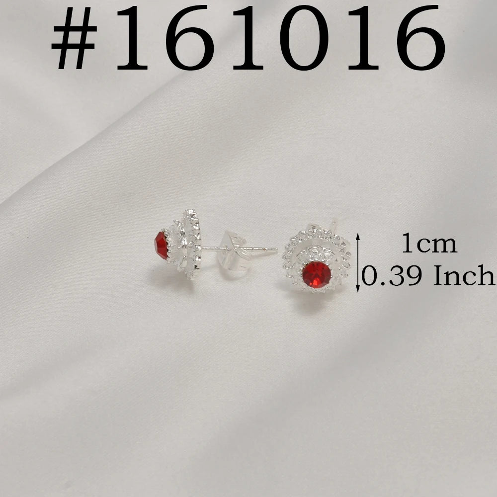 Ethiopian Small Round & Cross Stud Earrings Women  Eritrean Jewelry African Little Ear Studs With Rhinestone