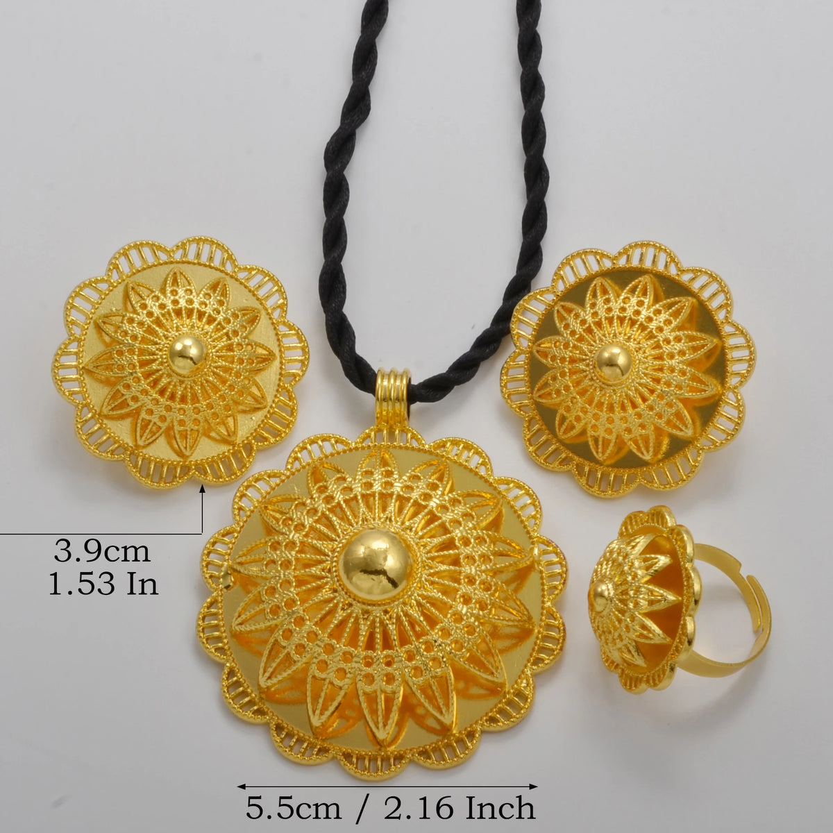 Ethiopian Jewelry Sets Necklace Earrings Ring African Traditional Bridal Set Habesha Eritrea Wedding Sudan