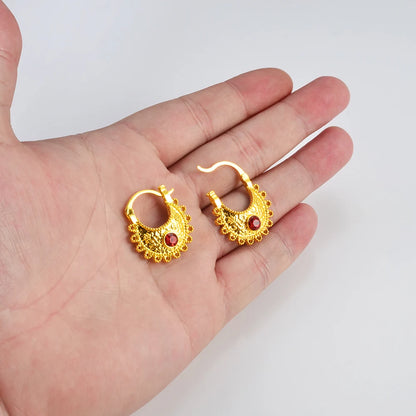 Small Stud Earrings With Rhinestone Ethiopian Eritrean African Jewelry Women