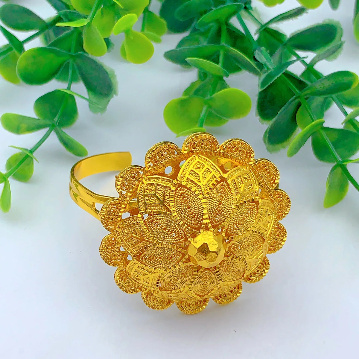 Ethiopian Gold Plated 6PCS Jewelry Set For Woman Big Pendant Necklace Wedding Engagement Gifts