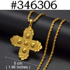 Ethiopian Cross Pendant Necklaces for Women  Gold Color Habesha Eritrean African Ethnic Traditional Jewelry