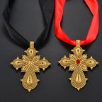 Ethiopian Big Cross Pendant DIY Rope Chain for Women ,African Wedding party Item Eritrean Jewelry Habesha