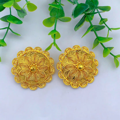 Ethiopian Gold Plated 6PCS Jewelry Set For Woman Big Pendant Necklace Wedding Engagement Gifts