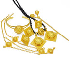 NEW African Wedding Sets Ethiopian Necklaces Earrings Bracelet Ring Hairpin for Women Bridal Engaged Jewelry