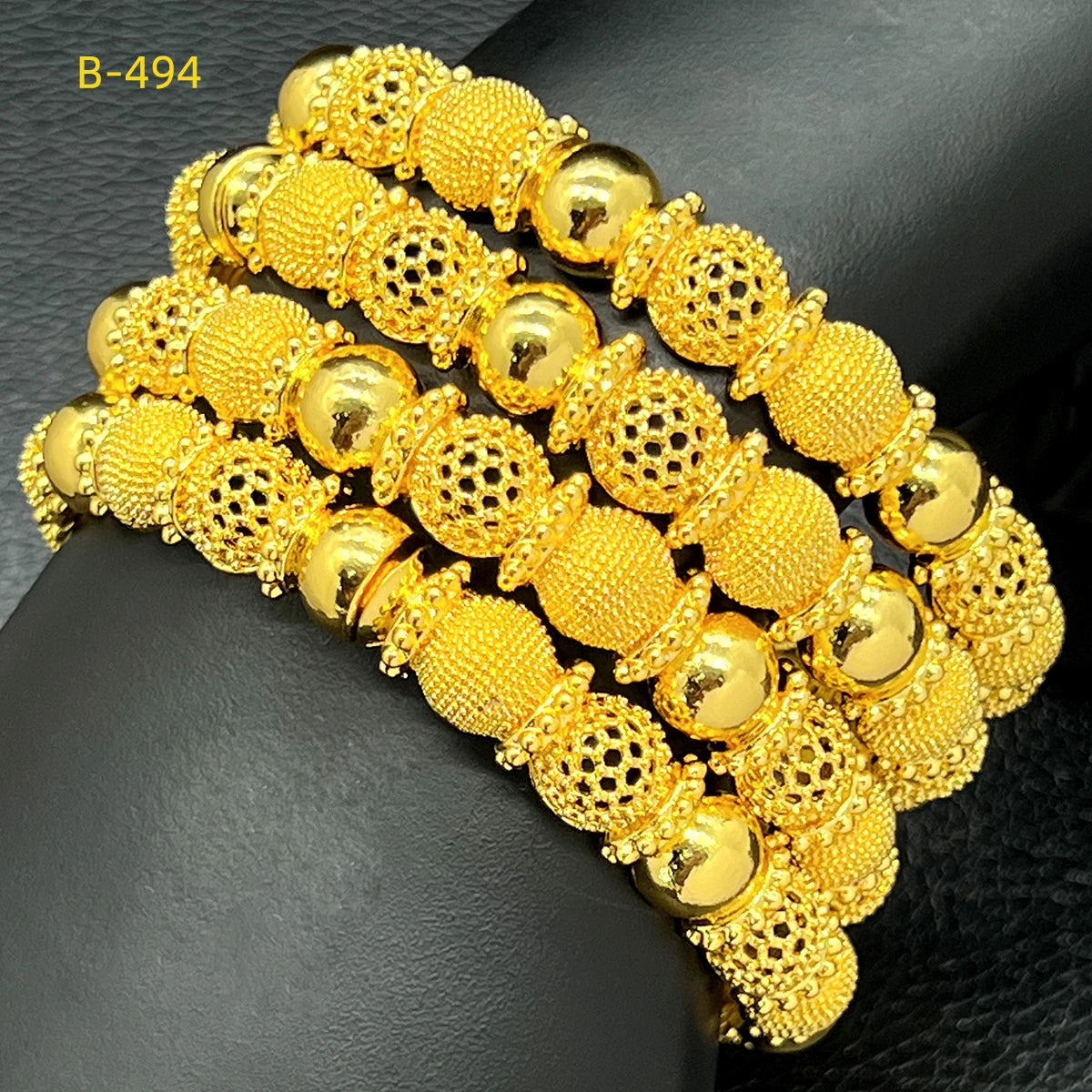 Luxury Gold Color Bangles For Women Bridal Charm Bracelet Wedding Gift Jewelry Party