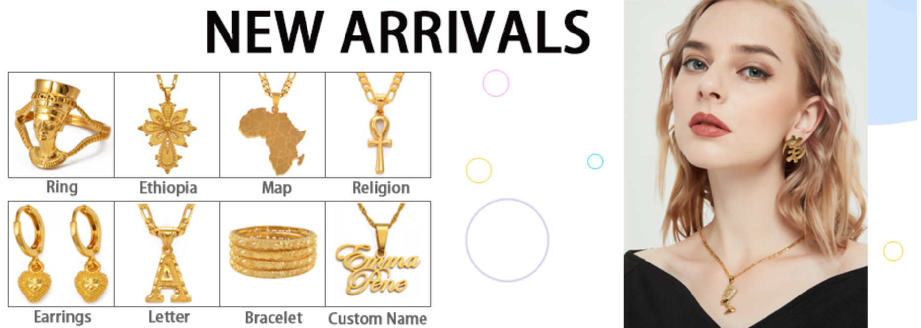 Ethiopian Eritrea Round Jewelry Sets With Pearl Necklace Earrings Rings for Women  African Brides Accessories