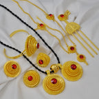 Ethiopian Jewelry sets Necklaces Earrings Rings Bracelet Hairpin African Eritrean Habesha Wedding Accessories