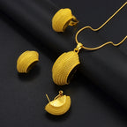 Ethiopian Wedding Jewelry Sets Gold Color Necklaces Earrings Ring Eritrea African Engagement Ornaments