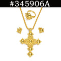 Ethiopian Cross Necklace Earrings Rings African Party Jewelry Set Women  Eritrean Habesha Accessories