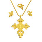 NEW Ethiopian Eritrea Cross Jewelry Sets Necklaces Earrings Rings for Women  Africa Ethnic Wedding Party Gifts