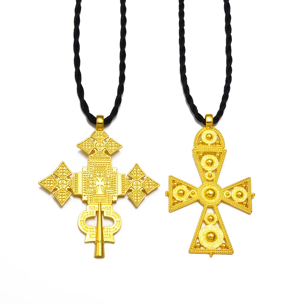 Large Cross Ethiopian Eritrean Big Pendant RopeTraditional Ornaments Habesha Jewelry