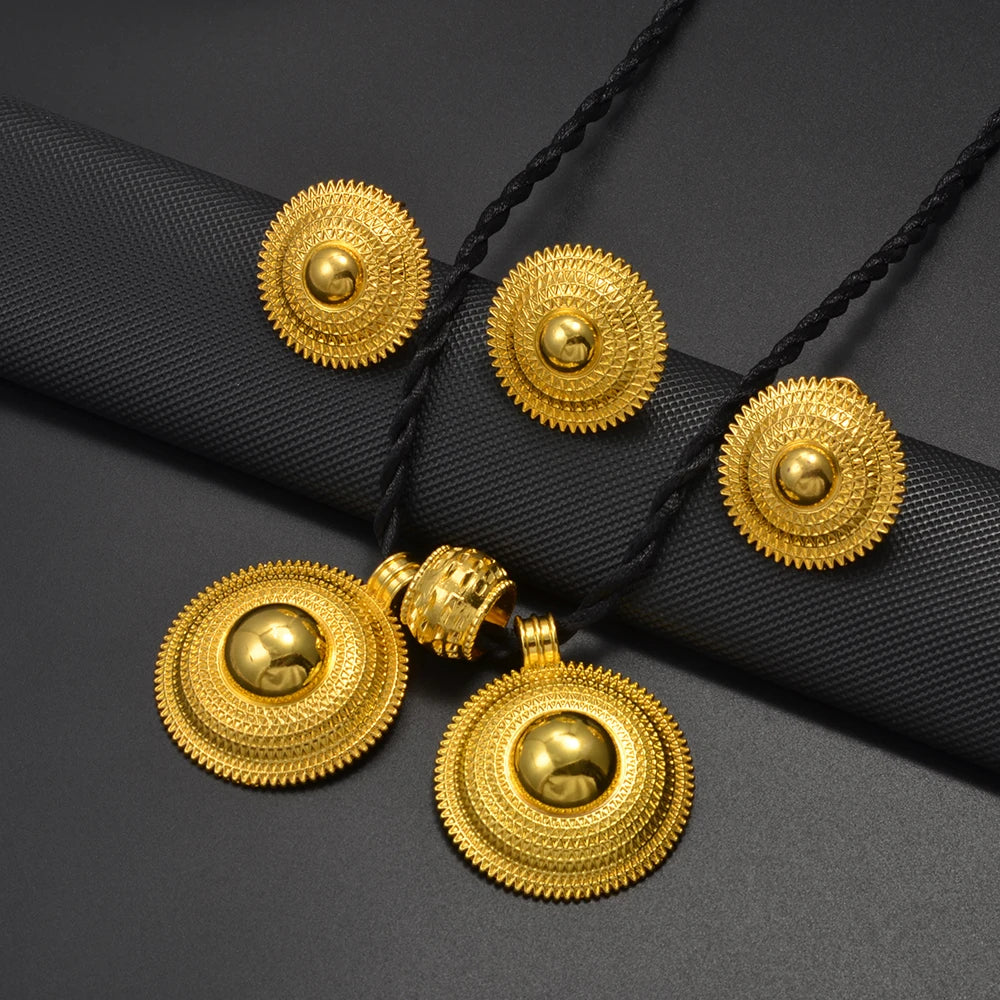 Ethiopian Jewelry Sets Necklace Earrings Ring African Habesha Eritrea Traditional Wedding