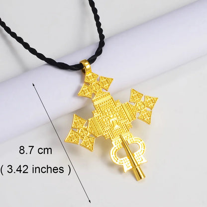 Large Cross Ethiopian Eritrean Big Pendant RopeTraditional Ornaments Habesha Jewelry