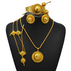 Eritrean Jewelry Set For Women Ethiopian Necklaces Earrings Rings Bracelets Hairpins And Forehead Chains Wedding Dowry
