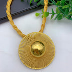 Ethiopian 24k Plated Gold 6PCS Jewelry Set For Woman's African Indian Big Pendant Necklace Wedding Engagement Gifts