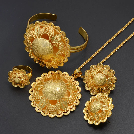 Ethiopian Jewelry Sets Necklace Earrings Bracelets Ring African Wedding Habesha Eritrea Traditional