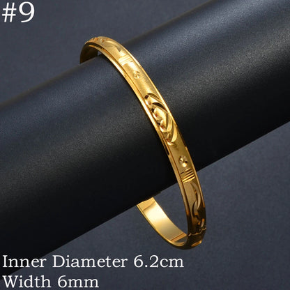Bangle Jewelry Gold Plated Ethiopian Bracelet Openable for Women African Wedding