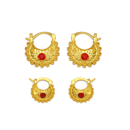 Small Stud Earrings With Rhinestone Ethiopian Eritrean African Jewelry Women