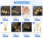 NEW African Wedding Sets Ethiopian Necklaces Earrings Bracelet Ring Hairpin for Women Bridal Engaged Jewelry