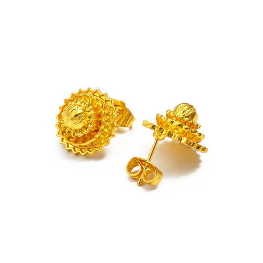 1.5CM Round Eritrea Stud Earrings for Women Ethiopian Jewelry African
