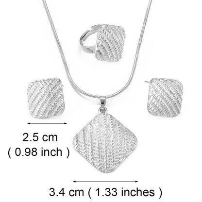 Square Heart Ethiopian Jewelry Set Pendant Necklaces Earrings Rings African Eritrean Habesha Dubai Weeding Gifts