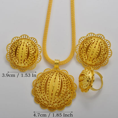 Ethiopian Jewelry Sets Necklace Earrings Ring African Traditional Bridal Set Habesha Eritrea Wedding Sudan