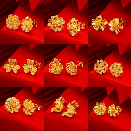 Flower Earrings Color Stud Earrings for Women Earrings Party Wedding Jewelry Gift