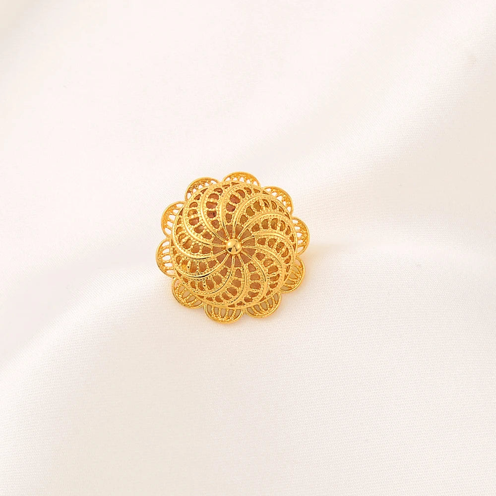 Gold Plated Fashion Ethiopian Big Size Earrings/Pendant/Ring Jewelry Sets Gold Plate Africa Bride Wedding Eritrea Set Gift