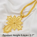 Ethiopian Big Cross Pendant Necklaces for Women  Gold Color Eritrean African Ethnic Traditional Jewelry