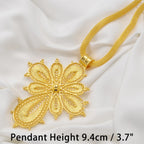 Ethiopian Big Cross Pendant Necklaces for Women  Gold Color Eritrean African Ethnic Traditional Jewelry
