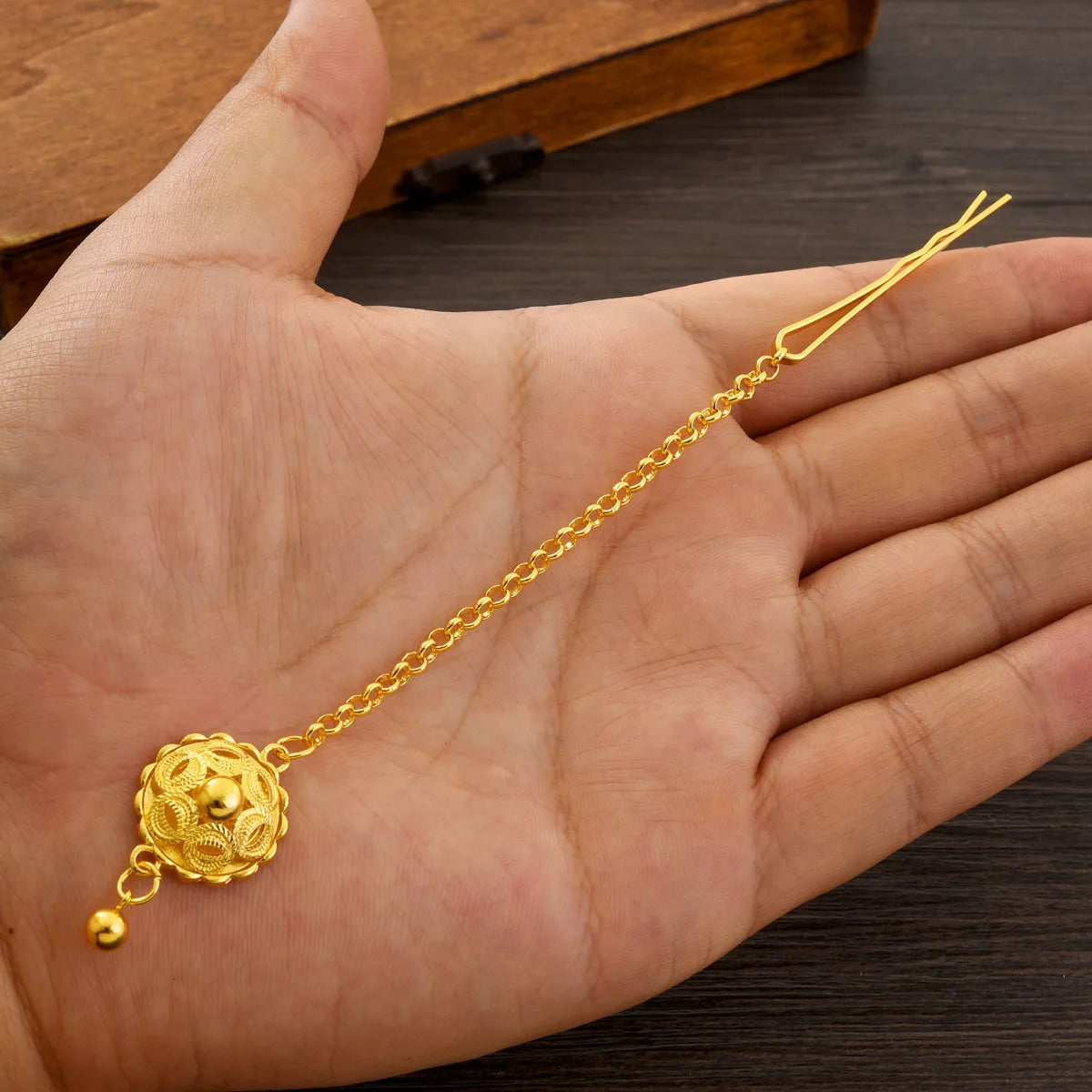 Golden Color Ethiopian Classic Jewelry Round/Geometry Head Chain Dubai Wedding Bride Gifts #103